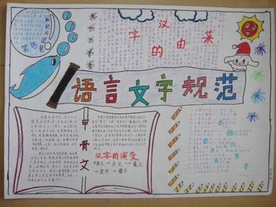 小学说普通话写规范字手抄报图片