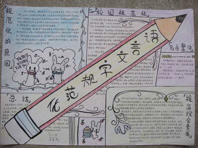 小学说普通话写规范字手抄报图片