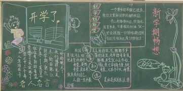 简单新学期黑板报-素材