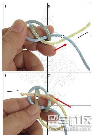 两股红绳手链编法图解
