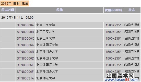 托福报名北京4-5月考位已满 上海4-9月满