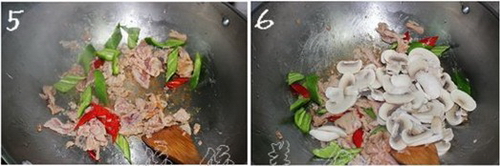 黑椒蘑菇肉片步骤5-6