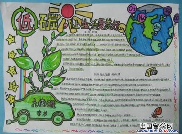 小学六年级低碳生活环保手抄报图片
