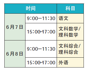 2015年广东高考时间:6月7日、8日