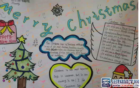 节英语手抄报小学生,关于圣诞节的英语手抄报