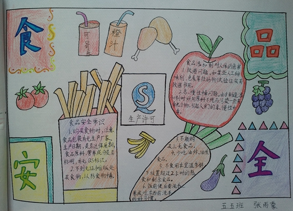 五年级食品安全手抄报设计图