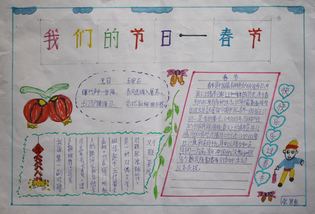四年级春节手抄报（3）