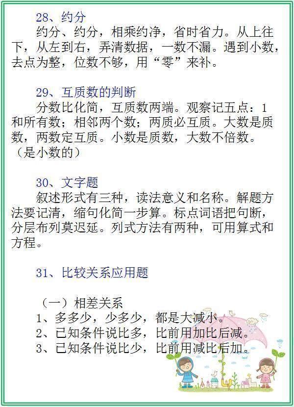 小学数学基础知识点顺口溜