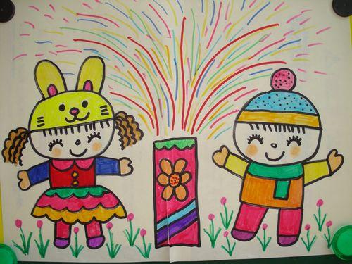 鼠年春节主题儿童画|春节主题儿童画