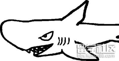 哥布林鲨简笔画图片