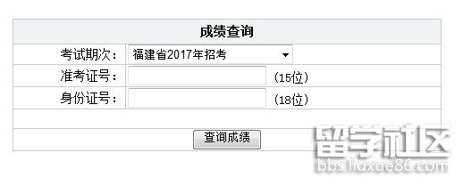 福建2017年公务员成绩查询网站